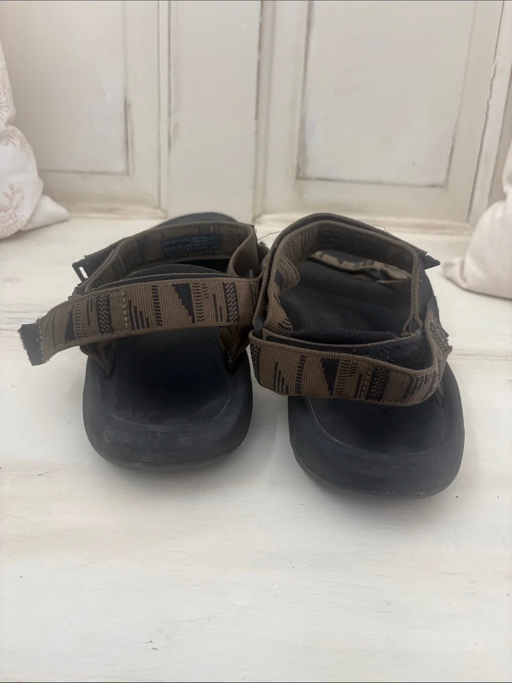 Teva Men's Brown and Black Adjustable Strap Sandals